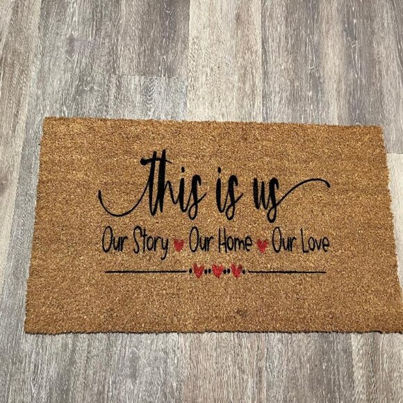 This Is US..Our Story  Our Home  Our Love decorative coir doormat - Picture 1 of 2